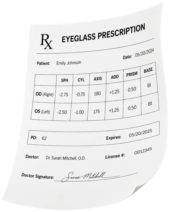 Eyeglass prescription