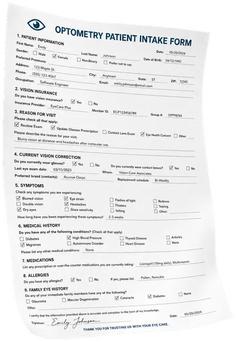 Optometry intake