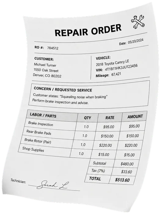 Repair order