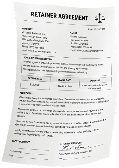 Retainer agreement