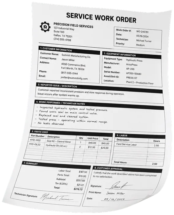 Service work order